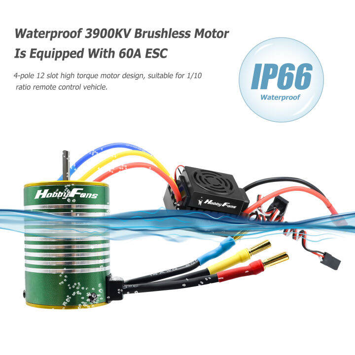 อัพเกรดกันน้ำ3650-4300kv-3900kv-brushless-motor-3-175มม-เพลา60a-esc-ชุด-combo-และการเขียนโปรแกรมการ์ดสำหรับ1-10-rc-รถ