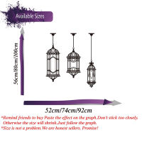 3Pcs Arabic Lantern Wall Stickers Light Lamp Wall Decal Bedroom Living Room Vinyl Home Decor