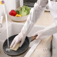 【hot sale】▽✘ D13 Gloves transparent white laundry waterproof plastic rubber household cleaning non-slip Ding Qing durable kitchen washing dishes YDE