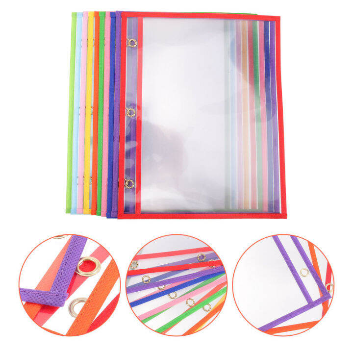 Dulrua 10 Pcs Plastic Folders Document Holder Clear Dry Erase Files