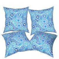 Cashew Set of 4 Pillow Covers 45x45 Pillowcase Decorative Set Home Decorative Pillow Case Cushion Covers for Couch