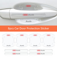 8Pcs สติกเกอร์รถมองไม่เห็นโปร่งใสที่จับประตูรถชามรอยขีดข่วนสำหรับ AUDI A3 8V 8P 8L A6 C5 C6 C7 C8 A1 A2 Q5 A4 B5 B6 B7 B8 B9 A5 A7 A8 Q3 Q7 TT