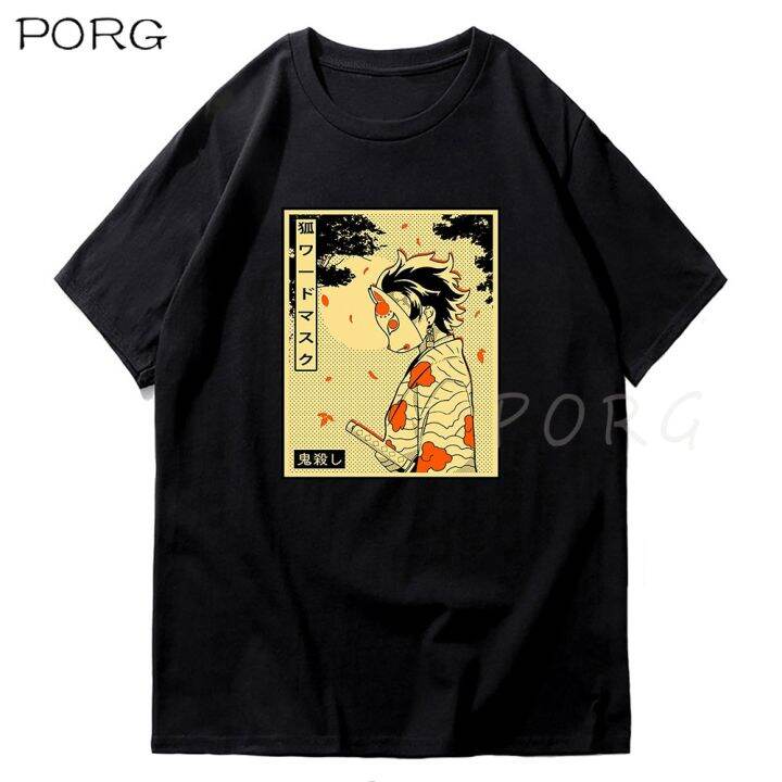 kimetsu-no-yaiba-t-shirt-men-casual-cotton-demon-slayer-tshirt-male-kawaii-tanjiro-tee-shirt-rengoku-100-cotton-gildan