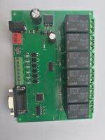 อนุกรม RS232โมดูลควบคุมรีเลย์สวิทช์ MCU คณะกรรมการควบคุมรีเลย์ PLC 6-Input 6-Output