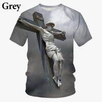 2023 NEW 2022 New Summer Christian Jesus Cross Pattern 3d Printing Casual Short-sleeved Unisex T-shirt Tops fashion