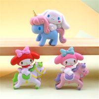 ตุ๊กตาของเล่น EAURA สำหรับเด็กผู้หญิง Cinnamoroll ยูนิคอร์นการตกแต่งบ้าน My Melody เครื่องประดับตั้งโต๊ะโมเดลตุ๊กตาขยับแขนขาได้ภาพอนิเมะ