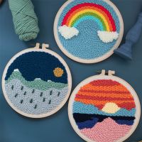 DIY Landscape Easy Punch Needle Embroidery Kit Punch Needle Cross Stitch for Beginner Handcraft Wall Painting Home Decor