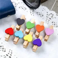 Wholesale Very Small Mini Heart Love Natural Wooden Clips For Photo Paper Peg Pin Clothespin Craft Home Decoration Clips Clips Pins Tacks