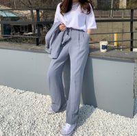 Harustyle.wardrobe Jovia Trousers กางเกงขายาวสีฟ้า (กางเกงอย่างเดียว)