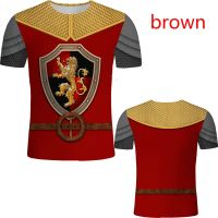 New Medieval Knight Armor 3D Print T Shirt Mens Casual Funny Round Neck Short-sleeved T-shirt Streetwear