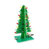 Three Dimensional 3D Christmas Tree LED DIY Kit Red/Green/Yellow LED Flash Circuit Kit Electronic Fun Suite