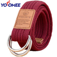 Yoomee Unisex Canvas Belt Double Ring Buckle Military Belt Army Belts Men Womens Casual Business Cowboy Pants Belt