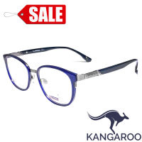 กรอบแว่นตา สำหรับตัดเลนส์ แว่นสายตา แว่นตา Fashion รุ่น Kangaroo 181528 สีน้ำเงิน กรอบเต็ม Rectangle ทรงรี ขาข้อต่อ วัสดุ Stainless Steel รับตัดเลนส์ทุกชนิด