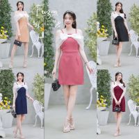 Maya-fashion เสื้อผ้าผู้หญิง Dressออกงาน สีครีม กรม แดง ชมพู ดำ พร้อมส่ง