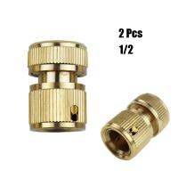 TERMATH 2 Pcs 1/2 Brass Connector Garden Lawn Water Tap Pipe Adaptor for Connecting Water Tap and Hose