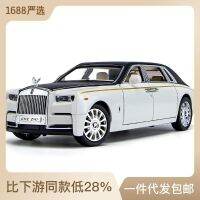 1:24รุ่นอัพเกรดของ Rolls-Royce Phantom รุ่นรถอัลลอย6ประตูพร้อมดึงกลับเสียงแสงดาวด้านบนของเล่นเด็ก