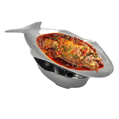 จานรูปปลา Hot Pot set Fish PLATE Shape aluminium Hot Pot set Thai Style Fish PLATE Shape Metal serving trays for OUTDOORS