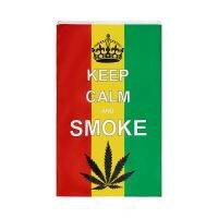 johnin 420 somewhere keep calm and smoke weed Reggae Rasta Leaf Flag For Bar Party Music Festival Tattoo Shop