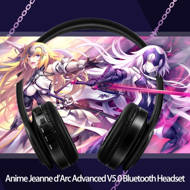 popuplar-anime-cosplay-all-black-headset-fategrand-order-fgo-jeanne-darc-over-head-game-bluetooth-headphone-earphone-gift