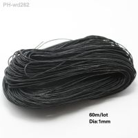 Hot Fashion Cotton Waxed Cord 60m/lot Black 1mm Cord String Wire Thread Jewelry Findings for DIY Choker Necklace Charms Bracelet
