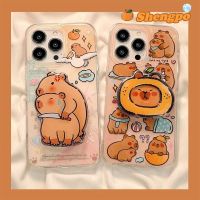 case การ์ตูนตลกเคสมือถือคาปิบาร่าสำหรับแอปเปิ้ล14PROMAX 131211678นุ่ม XR โปร่งใส