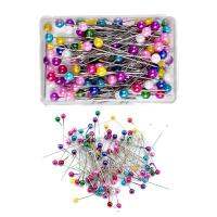 38มม. 100200Pcs Multi-สีเย็บ Pins รอบ Pearl Head Dressmaking Pins งานแต่งงาน Corsage Flt เย็บ Pin พร้อมกล่อง