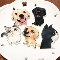 5PCS/Set Cartoon Animal Brooches Cute Dog Cat Icon Badges Pins On Clothes Backpack Hat For Decoration Kids Birthday Party Gifts