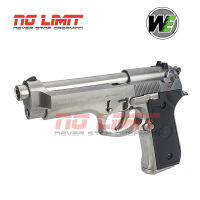 ปืนบีบีกัน WE M92FS สีเงิน (Silver) ยิงโหมด Full-Auto ได้ แถมฟรีอุปกรณ์พร้อมเล่น สินค้าของแท้จากไต้หวัน สินค้าได้ตามภาพ ถ่ายจากสินค้าจริง