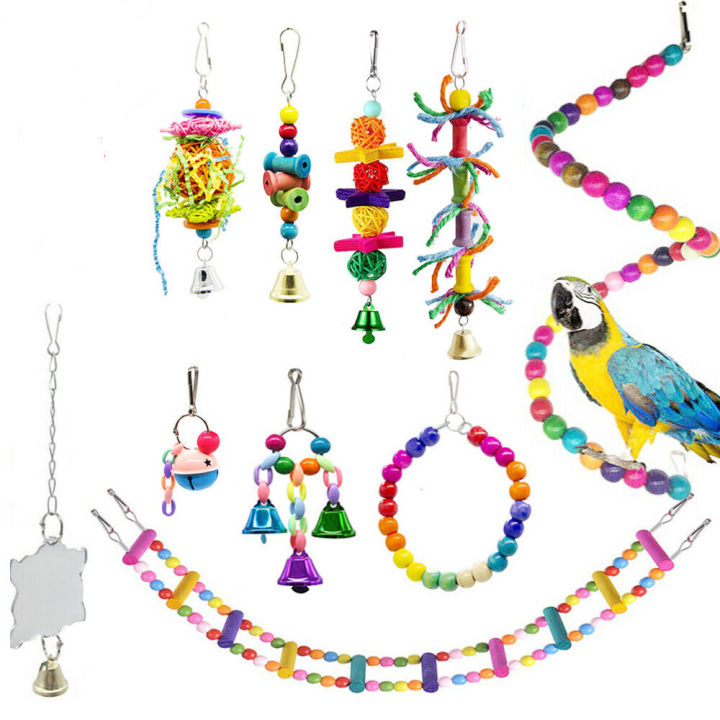 10-ladder-stand-cockatiel-small-rope-metal-parrot-set-toys