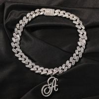 Uwin 15mm Baugetter Cuban Chain DIY Cursive Letters Miami Link Necklace Gold Silver Plated Luxury Micro Paved CZ Chain