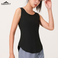 SBART Womens outer wear, loose running fitness yoga thin openwork mesh sleeveless sports vest