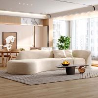 ☌✣ fabric minimalist curved modern light luxury living room special-shaped corner technology wabi sabi style