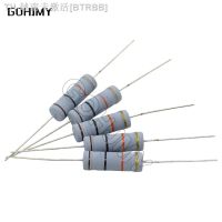 【hot】❣♨ 10PCS Carbon Film Resistor 5 5W 1R 1M 2.2R 10R 22R 47R 51R 100R 150R 470R 1K 4.7K 10K 47K 10 47 51 150 Ohm Resistance