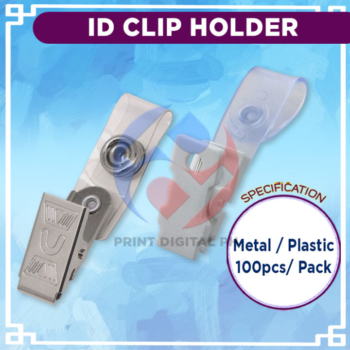 【Print Digital】 ID Clip Holder Plastic / Metal Clip for Id Cards ...