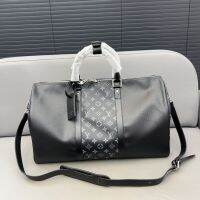 กระเป๋าถือ TOP.1LV Keepall50กระเป๋าเดินทางผู้ชาย/ความจุขนาดใหญ่สำหรับผู้หญิงของแท้กระเป๋าสนามบินกระเป๋าสะพายข้างอเนกประสงค์