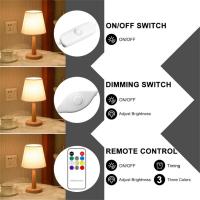 โคมไฟตั้งโต๊ะ LED การควบคุมระยะไกล USB จับเวลาไม้ที่ทันสมัย LED Dimmable ห้องนอนข้างเตียงโต๊ะเห็ดโคมไฟของขวัญไฟกลางคืน