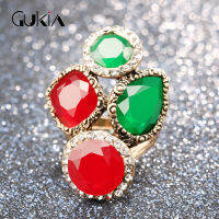 [In stock]Gukin แหวนย้อนยุคฝังเรซิน Rhinestone สไตล์ตุรกีที่หรูหราไม่เหมือนใคร wish