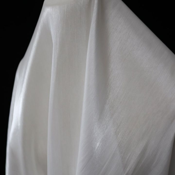 เส้นด้ายนุ่มของตกแต่งงานแต่งงานผ้าโปร่งบางเนื้อนุ่มสีขาวเกาหลีใต้ยาวห้าเมตรเนื้อผ้านุ่มโปร่งใส