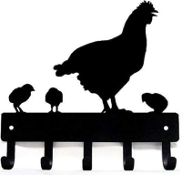 Hen Chicks Chickens Farm Key Rack - Small 6 inch Wide / Large 9 inch Wide