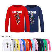 Fortnites ชายหญิงเสื้อแขนยาวฤดูใบไม้ผลิฤดูใบไม้ร่วงเด็กเกมการ์ตูนเสื้อสวมหัวเสื้อคอกลม506 65% Cotton