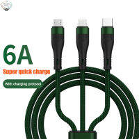 สายถักไนลอน3 In 1 Usb หลายสาย Type-C อะแดปเตอร์ชาร์จเร็วสำหรับ Iphone Android