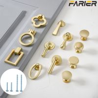 Gold Cabinet Pulls Solid Zinc Alloy Kitchen Cupboard Single hole for bedside table Handle Drawer Knobs Furniture Handle Hardware Door Hardware Locks