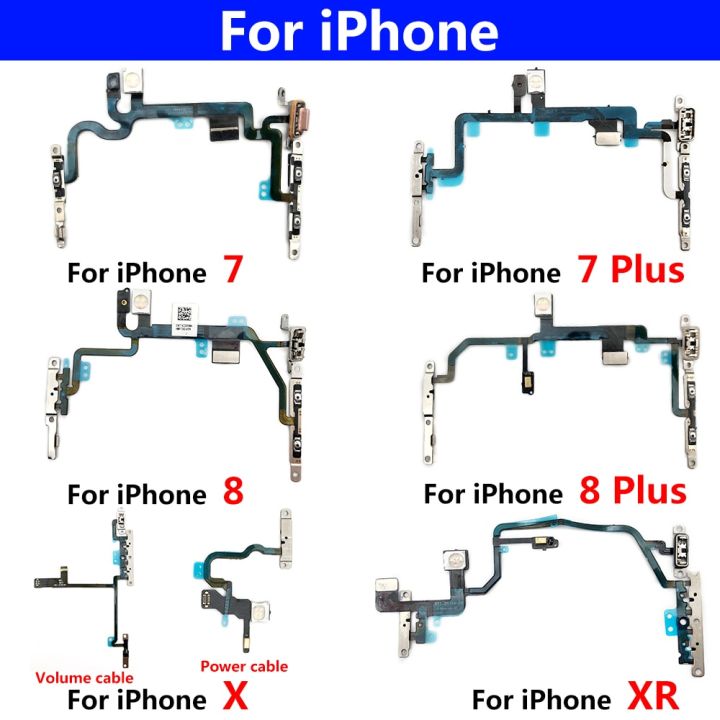 สวิตช์เปิดเครื่องสําหรับ-iphone-7-8-plus-x-xr-xs-max-off-button-volume-control-key-button-flex-cable