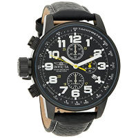 Invicta Mens I-Force Left Handed Quartz Watch with Leather Strap, Black (Model: 3332)