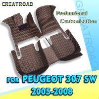 RHD Car Floor Mats For Peugeot 307 SW Five Seats 2005 2006 2007 2008 Custom Auto Foot Pads Carpet Cover Interior Accessories