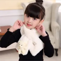 Écharpe en peluche pour enfants cheveux de lapin foulards pour bébés garçons et filles cou petit ours document pur nouveau hiver livraison gratuite