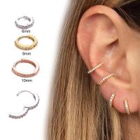 【COD】1PC Punk Rook กระดูกอ่อนเกลียว Tragus Silver สีทองโรสโกลด์ Daith Conch Snug ห่วง Huggie ต่างหู CZ หูเจาะอัญมณีประดับร่างกายห่วงสแตนเลสเจาะจมูกและหู