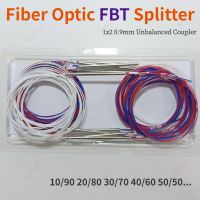 10pcs 10/90 20/80 30/70 40/60 50/50 Different Types 1x2 0.9mm Unbalanced Coupler Fiber Optic FBT Splitter Without Connectors