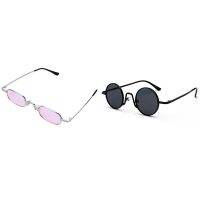 ♈☢☇ Round Sunglasses Brand Design Women Men Sunglasses Black Black Gray Clear Square Sunglasses Female Pink Silver