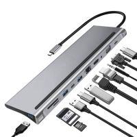 USB HUB C HUB HDMI Adapter 11 in 1 USB C to USB 3. 0 Dock For MacBook Pro Accessories USB-C Type C 3. 1 Splitter USB C HUB